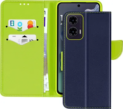 Obrázok produktu pre Avizar, Motorola Moto G35 štýlový puzdro typu peňaženka s priehradkami na karty, tmavomodrá