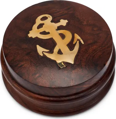 Produktbild von Kompass in Holz mit Deckel 7,5cm Taschenkompass Peilkompaß Richtungsanzeiger
