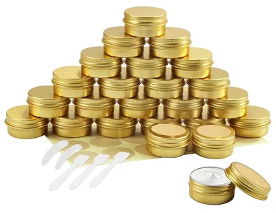 Aluminiumtöpfe 24 Stück 20 ml gold – leere Kosmetikdosen