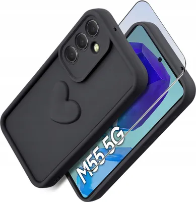 Obrázok produktu pre Etui do Samsung M55 5G silikonowe MATOWE serce + Szkło ochronne na ekran 9H