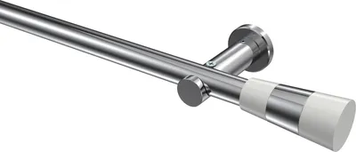 Produktbild von Interdeco Gardinenstange / Vorhangstange Chrom, Typ Platon Tanara (Konus Bicolor) ohne Ringe, 20 mm Ø 1-läufig, 220 cm