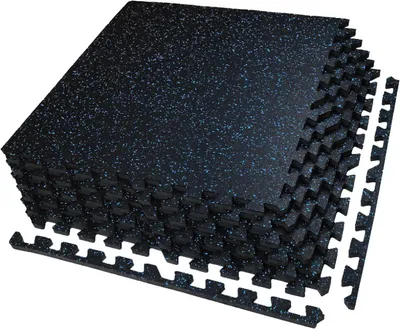 Imagen del producto de Alfombrilla de goma para puzzles, extra gruesa, de 60x60x1,4 cm, antideslizante, ideal para áreas de fitness