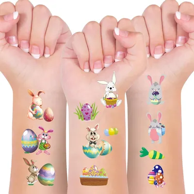 Produktbild von 10 leuchtende Tattoos für Kinder – Osterhasen-Tattoos als Geburtstagsgeschenk