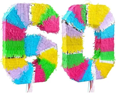 Produktbild von Pinata Zahl 60 bunt pastell