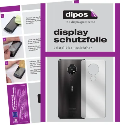 Produktbild von 2x Schutzfolie für Nokia 7.2 Rückseite klar Displayschutzfolie Folie Display Schutz dipos