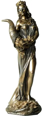 Dekofigur Fortuna, bronziert, 29 cm, mythologische Skulptur