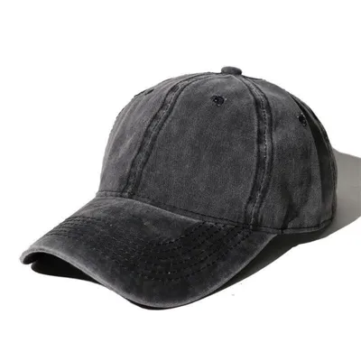 Produktbild von Vintage Cap im washed used Look, Basecap, Baseball Cap, verstellbar, Farbe:Schwarz
