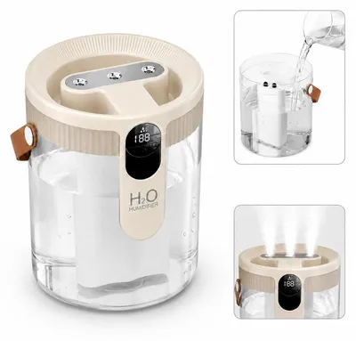 Produktbild von Luftbefeuchter, Kleiner Luftbefeuchter 1,4L, Top-Fill Cool Mist Humidifier mit 3 Düsen, Nachtlicht & Auto-Abschaltung, Leise für Schlafzimmer, Baby