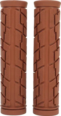 Produktbild von 1 Paar Fahrradlenkergriffe, braunes Gummi, universelle Stoßfestigkeit, ergonomischer, bequemer Griff für Fahrräder, Falträder