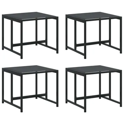 Produktbild von vidaXL Gartenhocker 4 Stk. Schwarz Stahl und Textilene