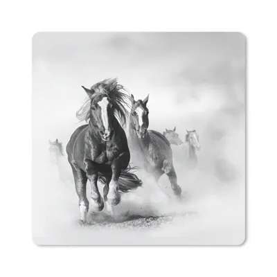 Obrázok produktu pre Podložka pod myš - Kone - Zvieratá - Ilustrácie - 20x20cm - Rohožka pod myš