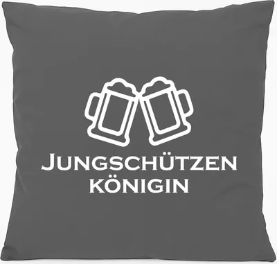 Produktbild von Huuraa Kissen Jungschützenkönigin Schützenfest 40x40cm mit Füllung Steel Grey Baumwolle Dekokissen Geschenkidee