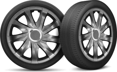 Produktbild von Auto Radkappen Radzierblenden 4er Set passend für alle Stahlfelgen - einstellbarer Sicherungsring - 15 Zoll - Graphit