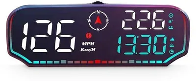 Produktbild von GPS-Display mit Überholvermögensalarm - digitale Geschwindigkeitsanzeige mit Kompass und Höhenanzeige für jeden Wagen