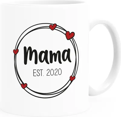 Produktbild von personalisierte Kaffee-Tasse Mama Est. mit Namen mit Jahreszahl individuelles Geschenk für Mama SpecialMe® weiß Keramik-Tasse