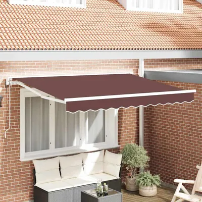 Immagine prodotto di Maison Exclusive - Telaio per tenda da sole marrone 350 x 200 cm in poliestere con rivestimento in PU