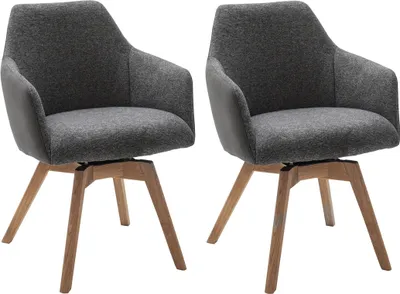 Produktbild von Polsterstühle - Anthrazit - Mikrofaser - Webstoff - Holzgestell - drehbar - 2er Set