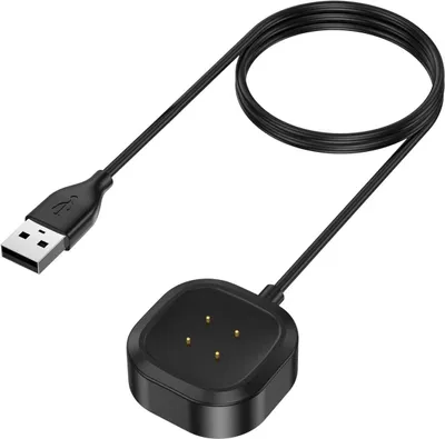 Produktbild von Case2go - Ladegerät geeignet für Fitbit Versa 3 / Fitbit Sense - USB-Ladestation - 1 Meter - TPE - Schwarz