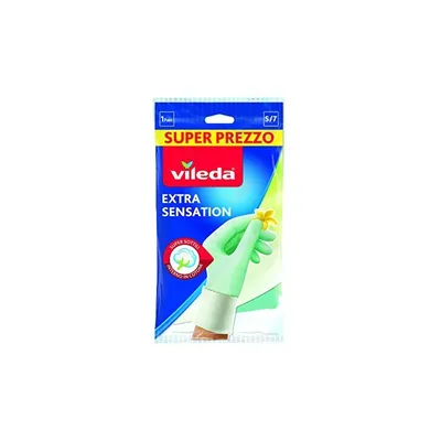 Produktbild von Vileda Extra Sensation, Haushaltshandschuhe, Grün, S, 1 Stück(e), CE, WEEE, Baumwolle, Latex