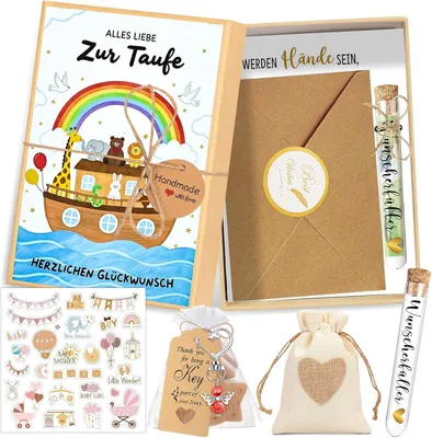 Produktbild von Geschenkset zur Taufe Bastelset Kreatives Komplettset Mehrfarbig