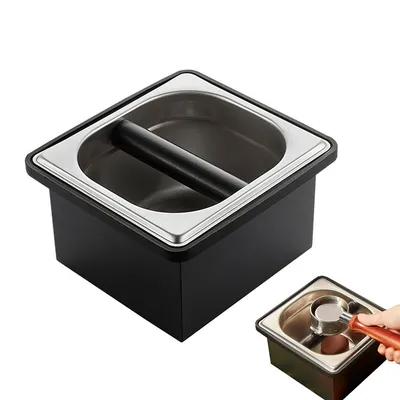 Produktbild von Abklopfbehälter,Abschlagbehälter,18x17x11cm,Abschlagbehälter für Siebträger,Zubehör für Espresso Kaffeemaschine Siebträgermaschine