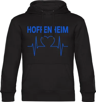 Produktbild von multifanshop Kapuzen Sweatshirt - Hoffenheim - Herzschlag, schwarz, Größe L