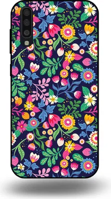 Produktbild von Smartphonica Handytasche passend für Samsung Galaxy A70 mit Blumendruck - TPU Back Cover Case Blumendesign