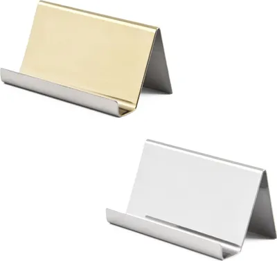 Produktbild von Edelstahl Visitenkartenhalter - 2 Stück - Silber+Gold