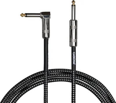 Image de Câble guitare 3 m (jack droit 6,3 mm / jack coudé 6,3 mm)