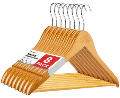 Immagine prodotto di Grucce in legno, robuste grucce in legno per cappotti, abiti, giacche, armadi