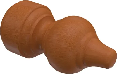 Produktbild von Interdeco Endstücke / Zierabschlüsse für Gardinenstangen mit 28 mm Ø Kirschbaum lackiert, Typ Rondo (Rillenform), Pack. 2 Stück