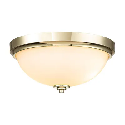 Produktbild von Deckenleuchte, 2-Flammig, IP44, Glas, Messing, D 33,5 cm
