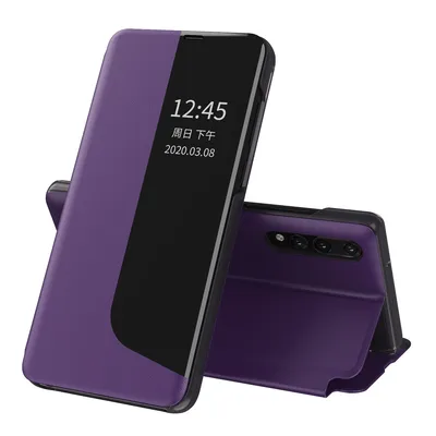 Obrázek produktu pro Pouzdro pro Huawei P20 Pro, Smart View Okénko Flip StojánekPolyuretanKožené Ochranné Pouzdro pro Huawei P20 Pro Fialová