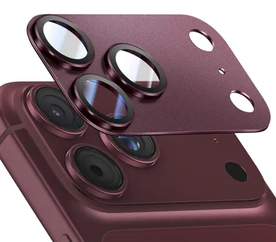 Image de Avizar, protection pour appareil photo d'iPhone 18 Pro, verre trempé, design一体式, couleur bordeaux