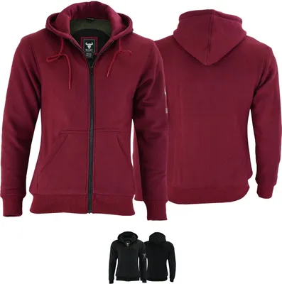 Produktbild von Damen Motorrad hoodie mit CE-Protektoren Aramid-Polyamid-futter Motorradhoodie Schutzjacke, Größe:40/L, Farbe:Weinrot