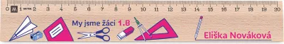 Obrázek produktu pro Metrie | Didakt-M02, Dřevěné pravítko s potiskem | Žáci 1. B | 20 cm