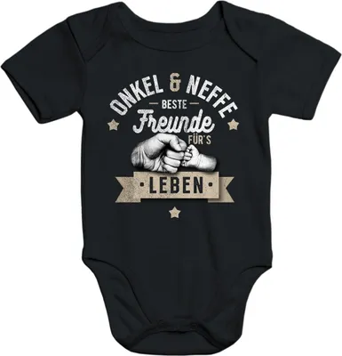 Produktbild von Baby Body Junge Opa & Neffe, Opa & Enkel, Vater & Sohn Freunde für`s Leben Fäuste Moonworks® Onkel&Neffe schwarz 6-12 Monate