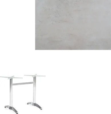 Produktbild von Sonnenpartner Tischgestell Korsika-Twin Alu silber mit wählbarer Tischplatte