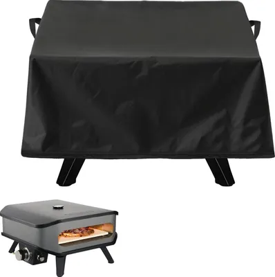 Zdjęcie produktu dla Pokrowiec na piec do pizzy - Pokrowiec na grill, odporny na warunki atmosferyczne, pyłoszczelny, tkanina 420D Oxford, podwójna klamra i sznurek, solidne i trwałe akcesoria do pieca do pizzy, zwiększona ochrona (58 * 58 * 28 cm)