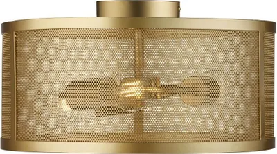 Produktbild von Deckenleuchte Metall D: 45 cm rund in Gold E27 3-flammig Retro
