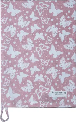 Produktbild von Krasilnikoff – Geschirrtuch KW12943 – Butterflies / Schmetterlinge, Dusty rose