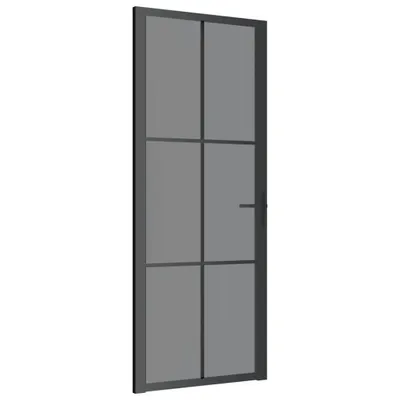 Produktbild von vidaXL Innentür 83x201,5 cm Schwarz ESG-Glas und Aluminium