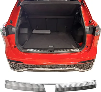 Image de Protection de seuil de chargement en acier inoxydable, finition chromée, compatible avec la VW Tiguan III | CT1 | année de construction à partir de 2024>