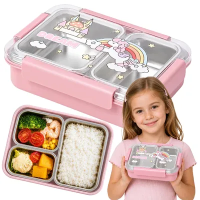 Zdjęcie produktu dla Śniadaniówka Lunchbox z przegródkami pojemnik dla dzieci do szkoły PLAYIO