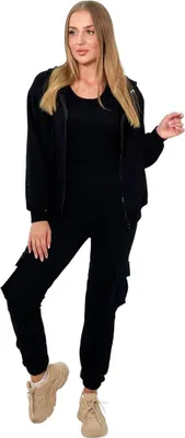 Produktbild von 3-in-1-Set: Sweatshirt + Top + Hose, schwarz