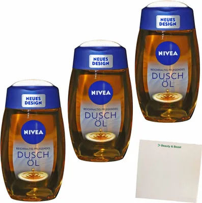 Produktbild von Nivea Duschöl 3er Pack (3x200ml Flasche) + usy Block