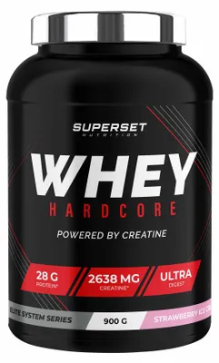 Image de Whey protéine - Superset Nutrition - Whey hardcore (900g) - Saveur Strawberry Ice Cream