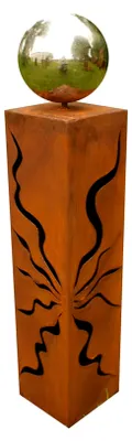 Produktbild von Rostsäule mit Edelstahlkugel, 60 cm hoch