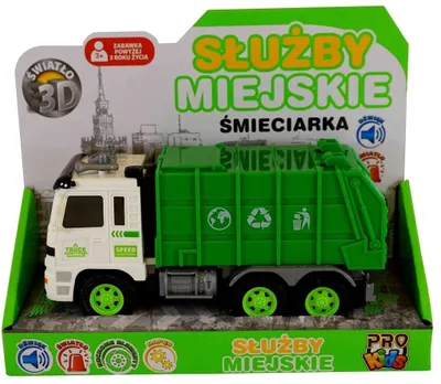 Zdjęcie produktu dla Śmieciarka pojazd miejskich służb z efektami dźwiękowymi i świetlnymi