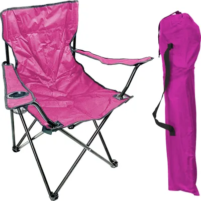 Produktbild von Anglersessel Campingstuhl mit Getränkehalter Outdoorstuhl Tasche Pink